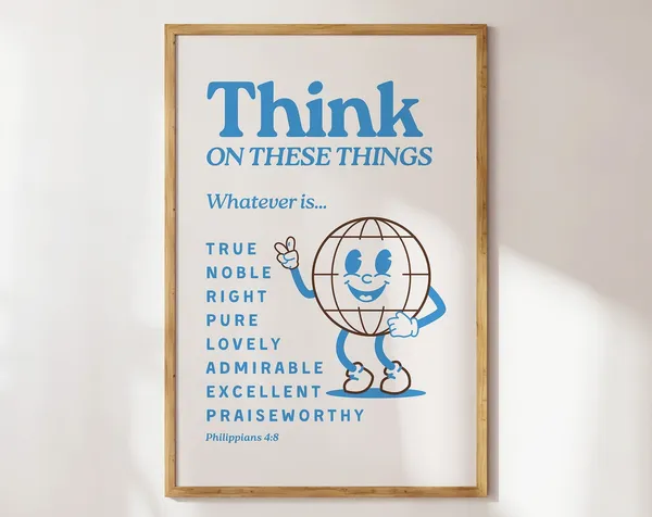 Philippians 4 Retro Christian Wall Art Poster