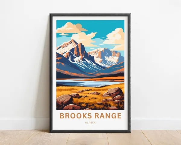 Brooks Range River Travel Poster, Alaska Landscape
