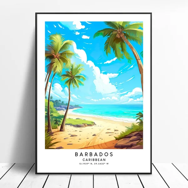 Barbados Abstract Minimalist Travel Poster