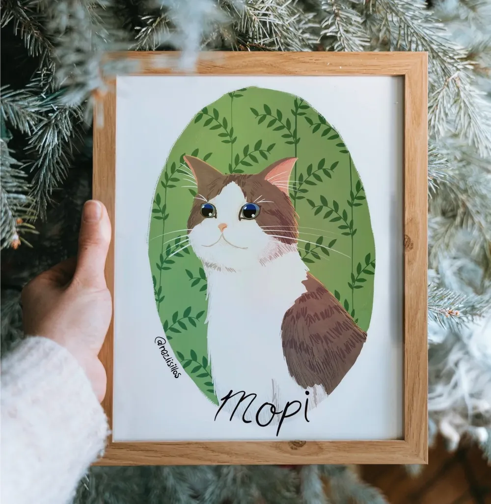 Custom Cat Portrait From Photo, Personalized Art Print - Image 4
