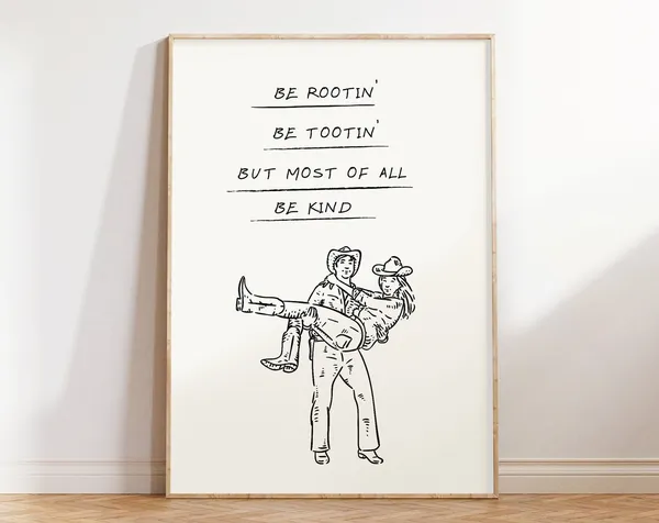 Cowboy Quote Print, Minimalist Western Wall Art