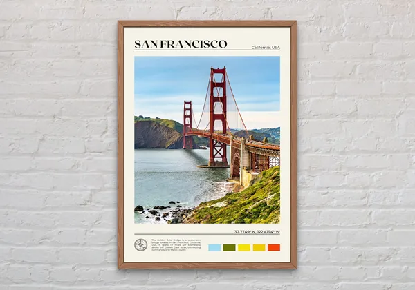 San Francisco Real Photo Poster, USA Travel Art