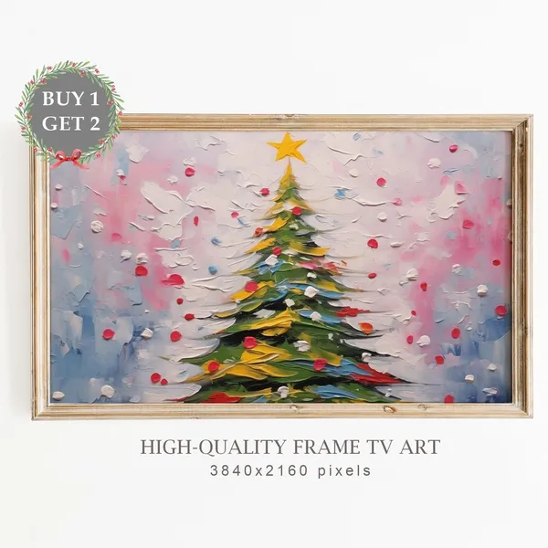 Colourful Abstract Christmas Tree Holiday Poster