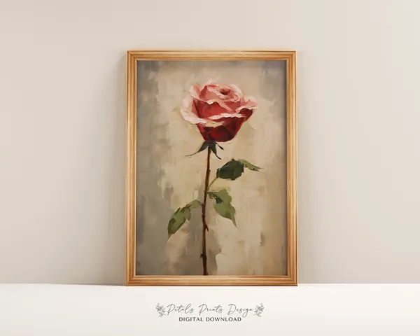Valentines Day Red Pink Roses Watercolor Art Print