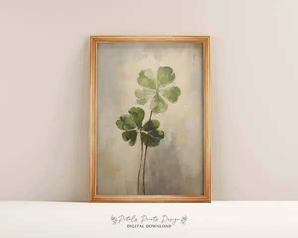 St. Patrick's Day Rustic Clover Wall Art Print