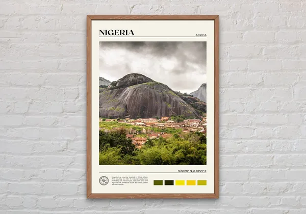 Nigeria Travel Poster, African Wall Art Print
