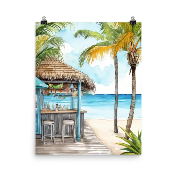Margarita Island Watercolor Art Print, Venezuela Travel