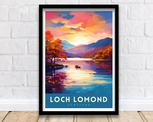 Loch Lomond Scotland Illustration Travel Poster