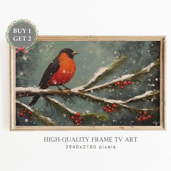 Cardinal Christmas Neutral Decor Art Print