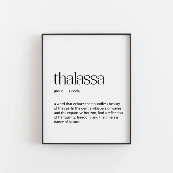 Thalassa Definition Print, Greek Poster Art Print
