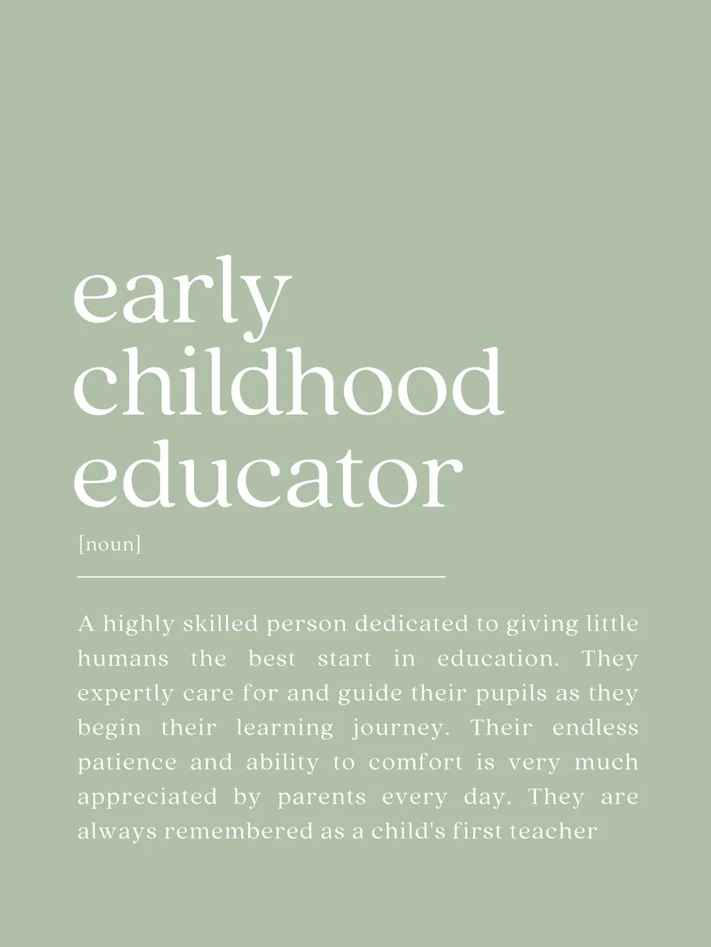 Early Childhood Educator - Definition Print - Image 2