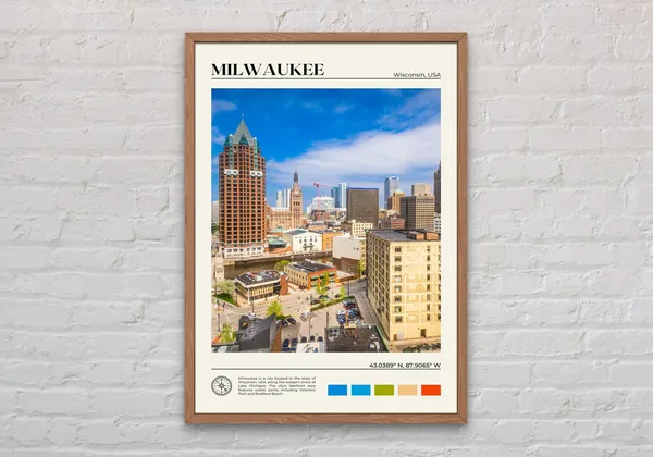 Milwaukee Real Photo Poster, Wisconsin Travel Print