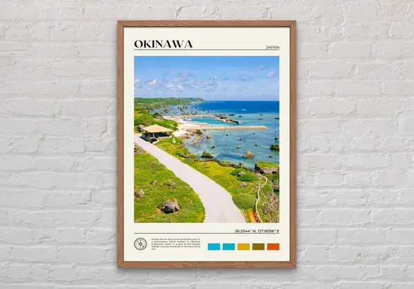 Okinawa Japan Travel Poster, Real Photo Print