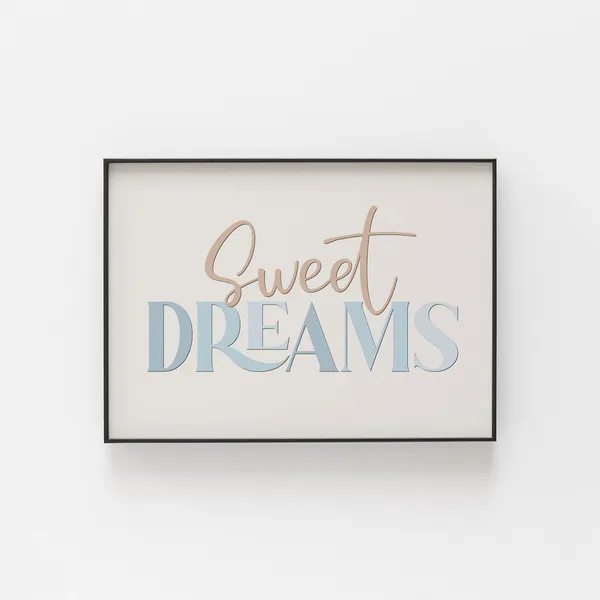 Sweet Dreams Typography Art Print, Bedroom Decor