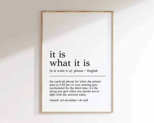 It Is What It Is Definition Funny Office Art Print