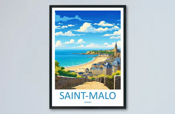 Saint-Malo Travel Poster, France Wall Art