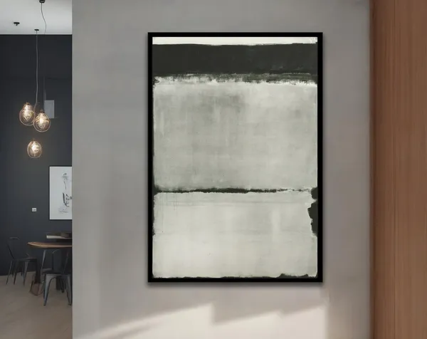 Mark Rothko-Inspired White Abstract Art Print