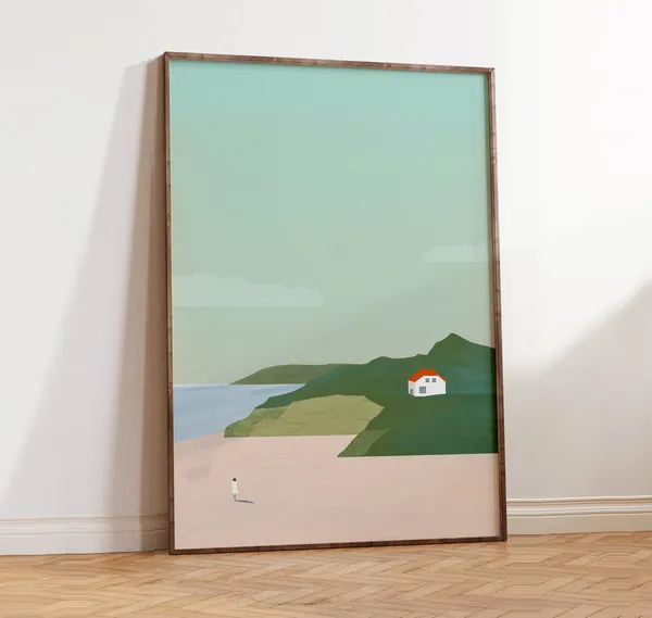Denmark Poster, Minimalist Scandinavian Landscape