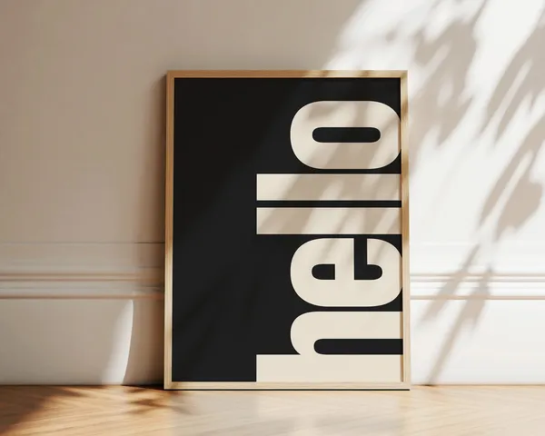 Hello Typography Poster, Retro Neutral Art Print