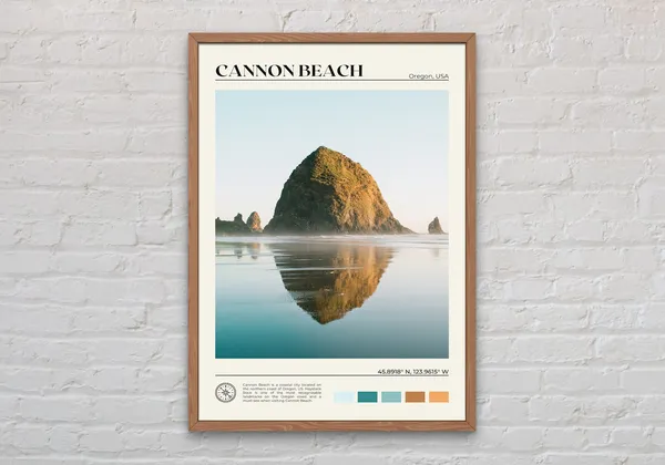 Cannon Beach Photo Art Print, Oregon USA