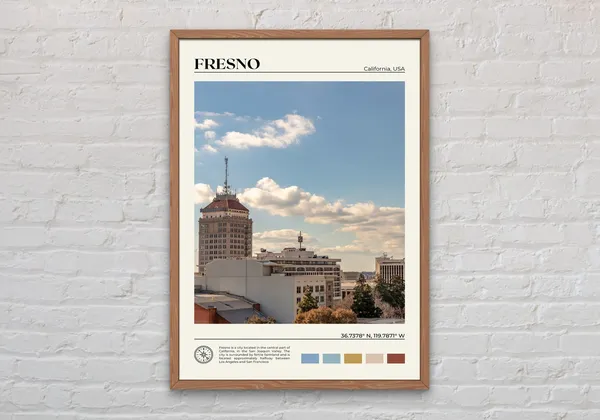 Fresno Real Photo Print, California Wall Decor