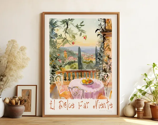 Dolce Far Niente Wine Lover Poster Print