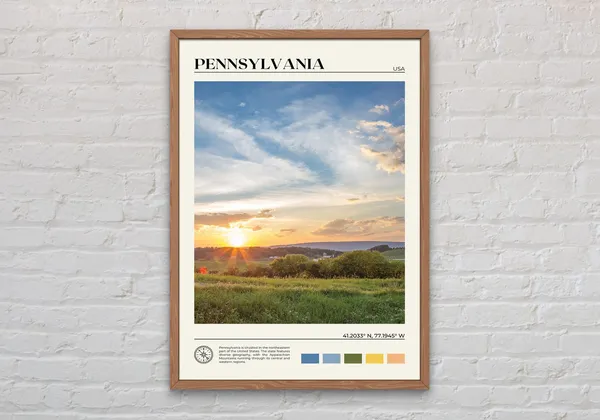 Pennsylvania Real Photo Travel Poster, USA Wall Art