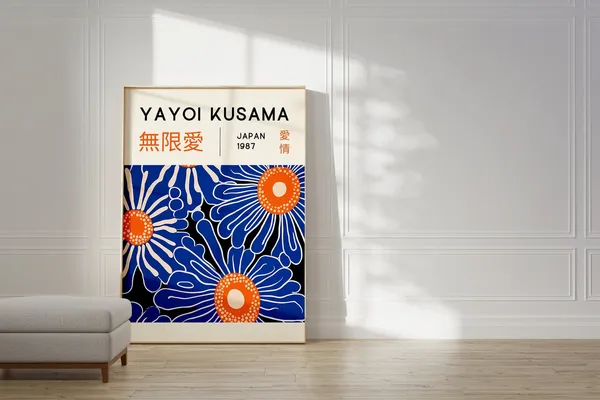 Yayoi Kusama-Inspired Japanese Abstract Art Print