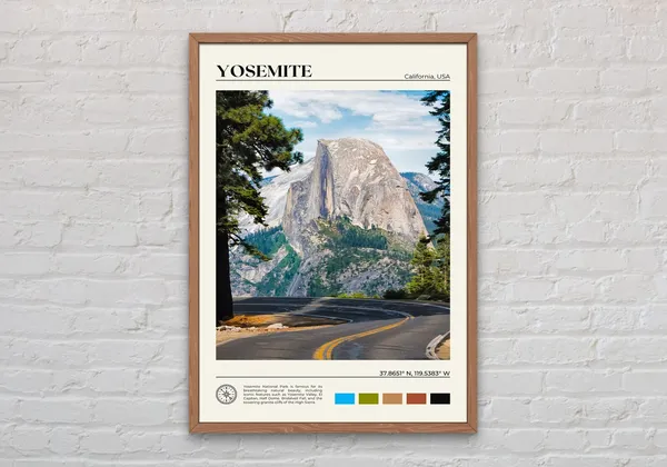 Yosemite Real Photo Travel Poster, USA National Park