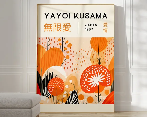 Yayoi Kusama Japanese Abstract Wall Art Print
