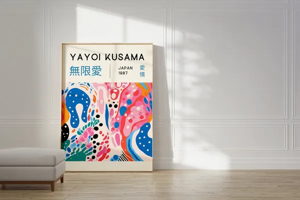 Yayoi Kusama Inspired Japanese Wall Art, Art Print