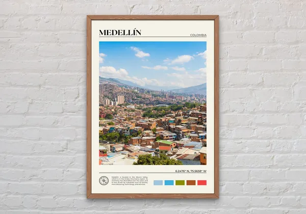 Medellín Photo Art Print, Colombia Travel Poster