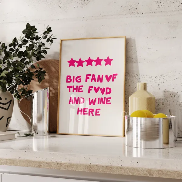 Food And Wine Kitchen Dining Room Art Print