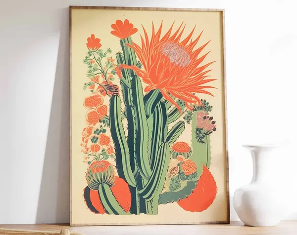 Mexican Cactus Colourful Latin Decor Poster