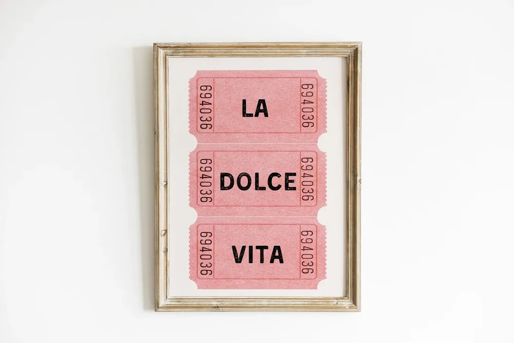 La Dolce Vita Italian Vintage Ticket Art Print - Image 2