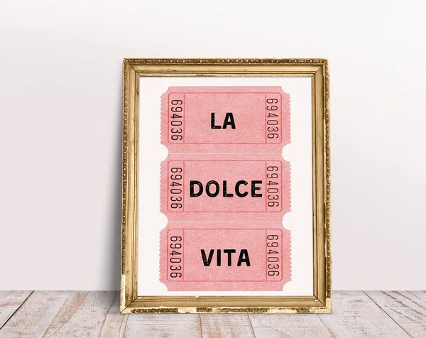 La Dolce Vita Italian Vintage Ticket Art Print