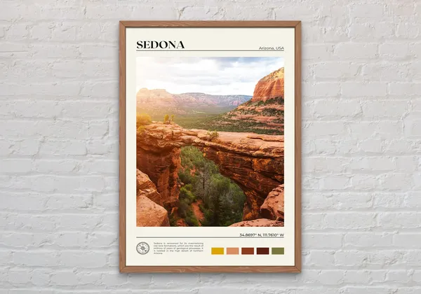 Sedona Real Photo Travel Poster, USA Wall Art