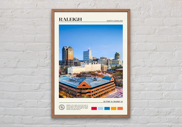 Raleigh Photo Print, North Carolina Travel Poster
