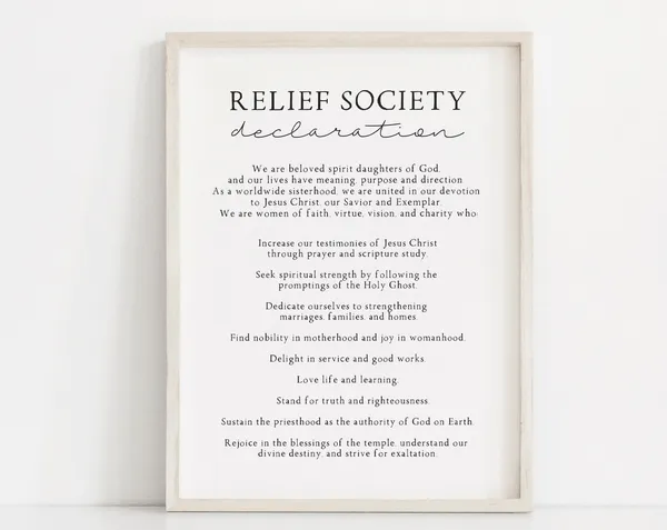 Relief Society Declaration Lds Womanhood Quote Print