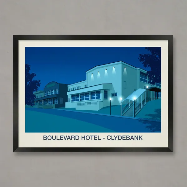 Boulevard Hotel Nightclub Poster, Clydebank Sunset