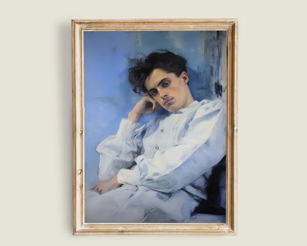 Gentleman Portrait Vintage Art Print, Dark Academia