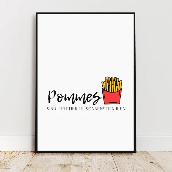 French Fries Kitchen Decor Funny Wall Art Print