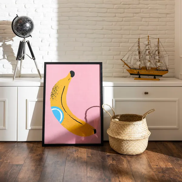 Banana Pop Art Poster, Kitchen Wall Art