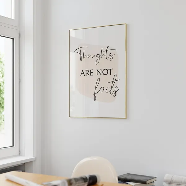 Thoughts Are Not Facts Poster, Therapy Office Art
