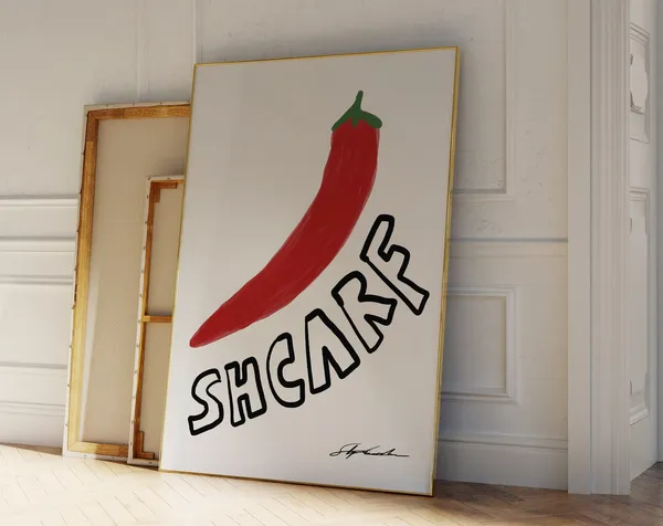 Scharf Vintage Red Pepper Retro Art Print