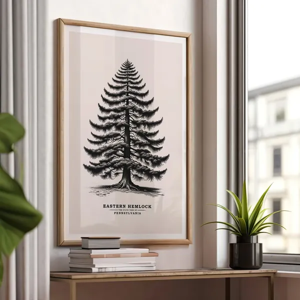 Pennsylvania Eastern Hemlock Vintage Sketch Art Print