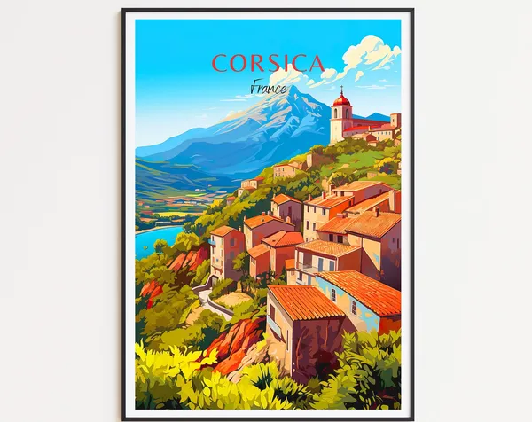 Corsica Travel Poster, France Art Print