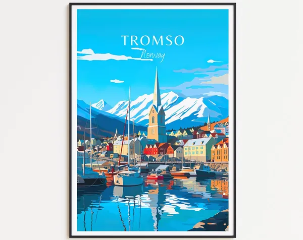 Tromso Travel Poster, Norway Art Print