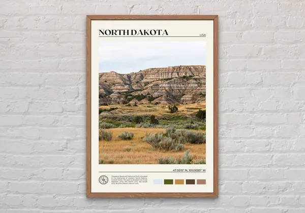 North Dakota Real Photo Travel Poster