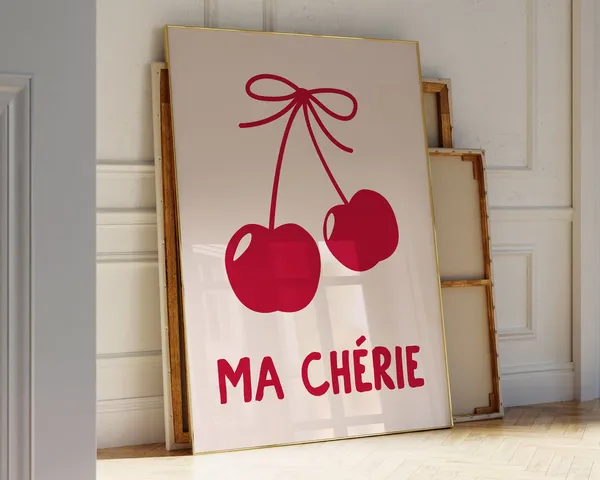 Cherry Bow Art Print, Preppy Room Decor